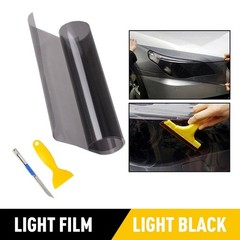 Gloss Light Black Headlight Taillight Fog Light Tint Film Vinyl 12″X72″ Kit New