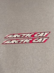 Lot of 2 Arctic Cat OEM Upper Side Hood Decal – 2008 120 Pink – 8611-149