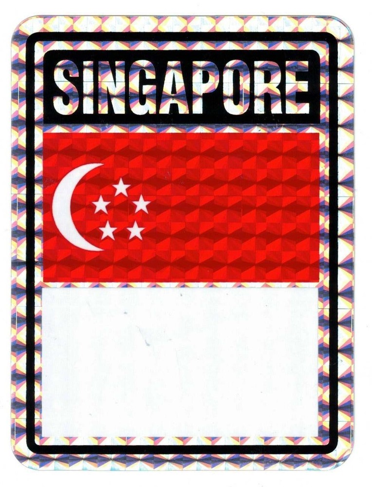 Pack Of 50 Singapore Country Flag Reflective Decal Bumper Sticker DC-212