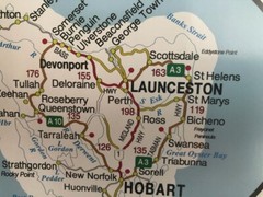 Tasmania Australia Map Decal Sticker Caravan RV sticker decal, road map