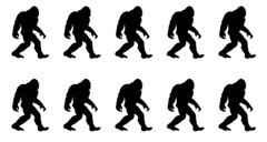 x10 Sasquatch Big Foot Sticker Decal – 2″ Each Mini Pack