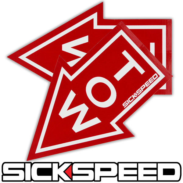 RED 2PC TOW VINYL STICKER DECAL STICKERBOMB BOMB DRAG RACE RACING TRAILER E