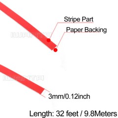 1/8″ 3mm Matte Gold & Red Chrome Pinstriping Pin Stripe DIY Line Decal Sticker