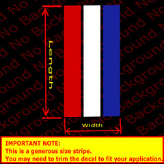 Generous Size Retro Racing Stripes Trio Vinyl Decal Fits Tacoma Red White Blue