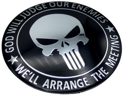 1x 2nd Amendment God Will Judge Decal Sticker Emblem Metal Dome Auto Car Truck