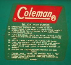 Coleman Decal For 425E, 425F Gold Bond Early Stove Others Vinyl B8 lines Qty 1