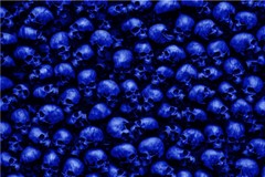 3D Blue Skulls Pile 24×36 Graphic Decal Vinyl Scooter Bike Motorcycle Car Wrap