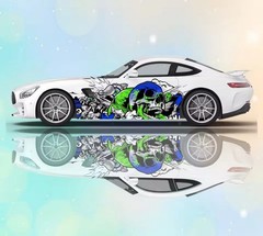 Skeleton Car Decal; Skull Car Decal; Cool Car Decals Both Sides; Car Livery