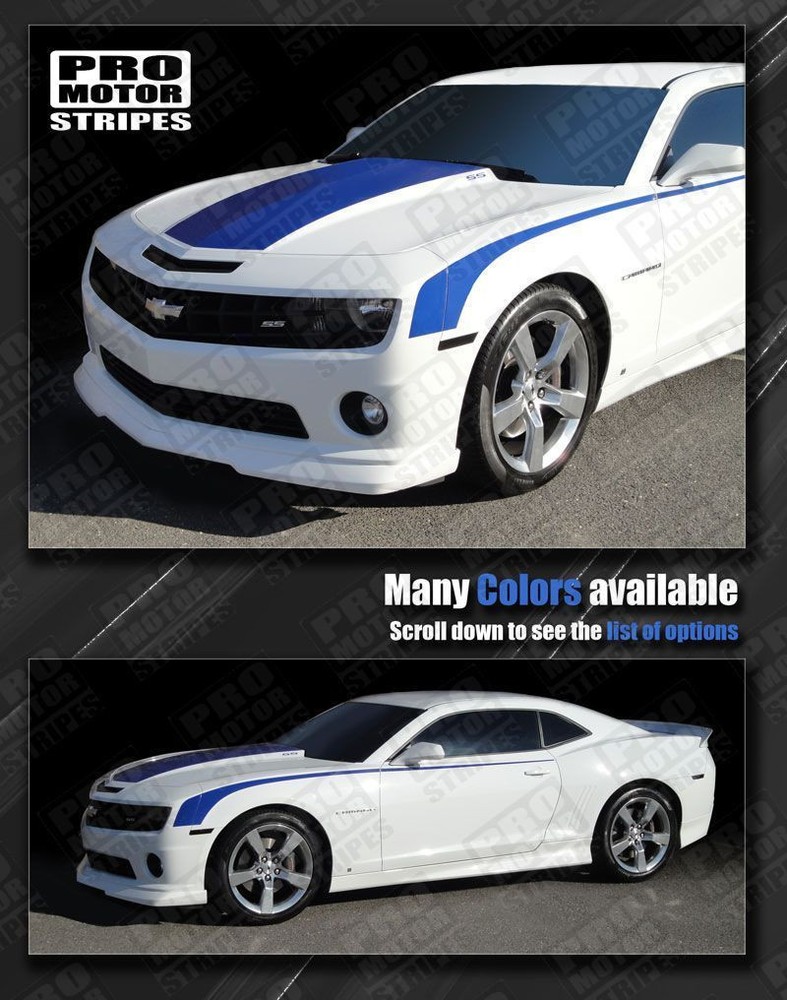 Chevrolet Camaro Top & Side Hockey Throwback Stripes 2010 2011 2012 2013
