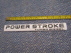 7.3L 7.3 POWER STROKE TURBO DIESEL EMBLEM FITS FORD F250 F350 15″ BLACK ON WHITE