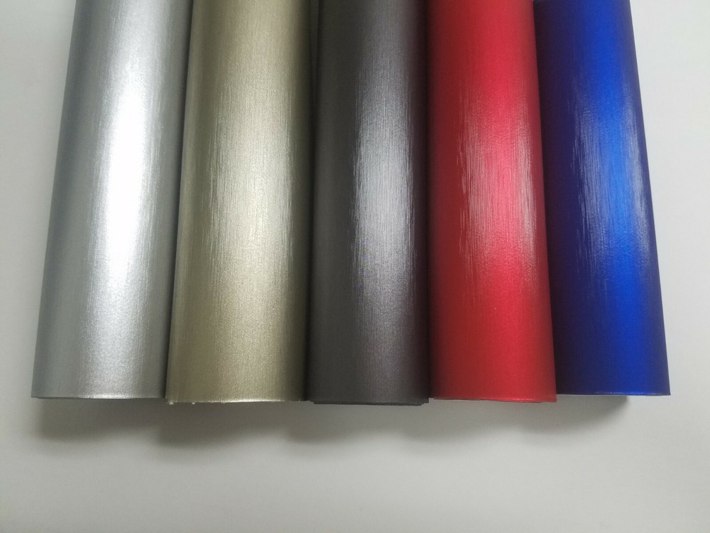 Brushed Gray Silver Red Blue Champagne Vinyl Car Wrap Film Sticker Decal Roll