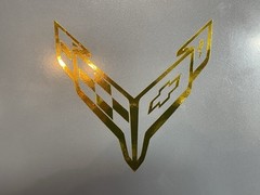 Corvette Racing GOLD 4” C8 R Logo Vinyl Sticker Decal Emblem Lt4 V8