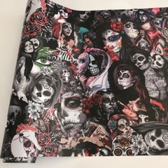 Sticker Bomb Vinyl Wrap Adhesive Cartoon Skull JDM Racing Printed Wrapping Film