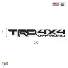 GOLD HOOK TRD 4×4 Off Road Decals for Tacoma, BLACK MATTE Finish (Set of 2)