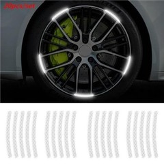 20PCS White Car Wheel Decorative Reflective Stickers Night Safety Warning Decal