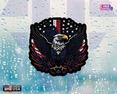 UNITED STATES EAGLE FLAG HONOR+ Vynil Decal 6 Years RESSI+LAMINATED Free Sticker