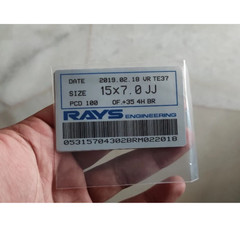 8 PCS STICKERS VOLK RAYS CE28 TE37 WHEELS SET PRODUCTION DESIGN TAG WITH BARCODE