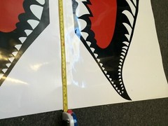 2x 41” Shark Mouth Tooth Teeth Sticker Vinyl Exterior Decal For Car Side Door