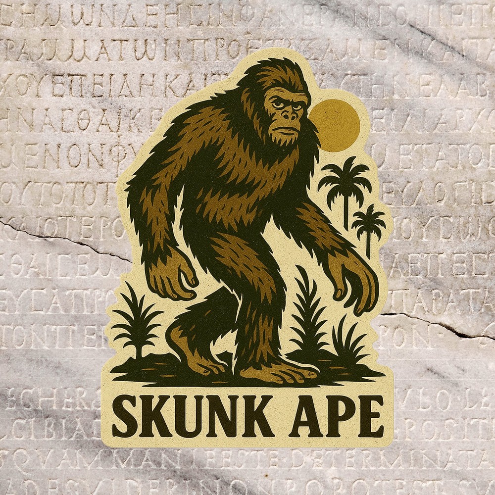 Skunk Ape Decal Cryptid Retro Sticker for Car Truck Window Bumper DieCut Vinyl