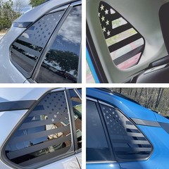 USA Flag Rear Window Vinyl Stickers Pair For Toyota Rav4 2019-2025 Window Decor