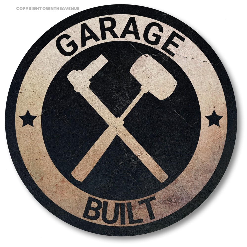 Garage Built Mechanic Racing Drifting JDM Hot Rod Vinyl Sticker 4″