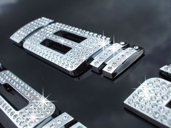18 20 22 24 Inch Inches Bling Diamond Crystal Chrome Tire Wheel Size Emblem