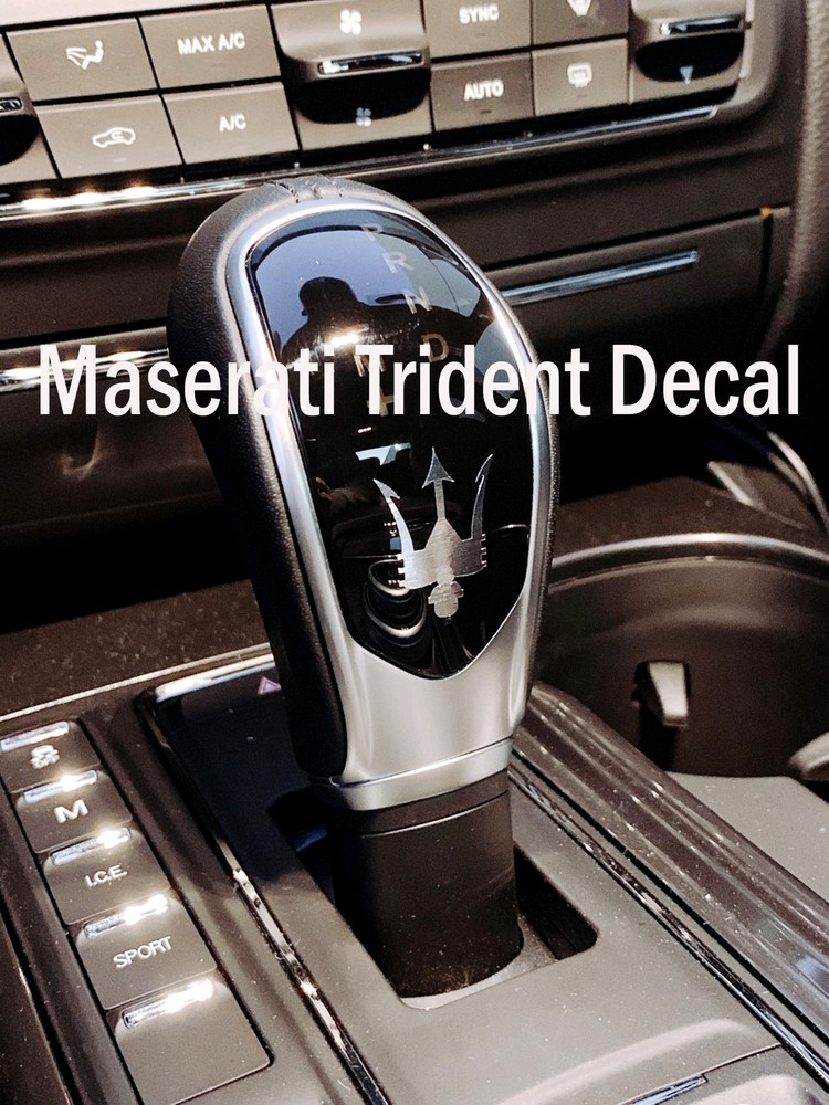 2pcs MaseratiTrident LOGO Decal Badge Sticker Brushed Silver