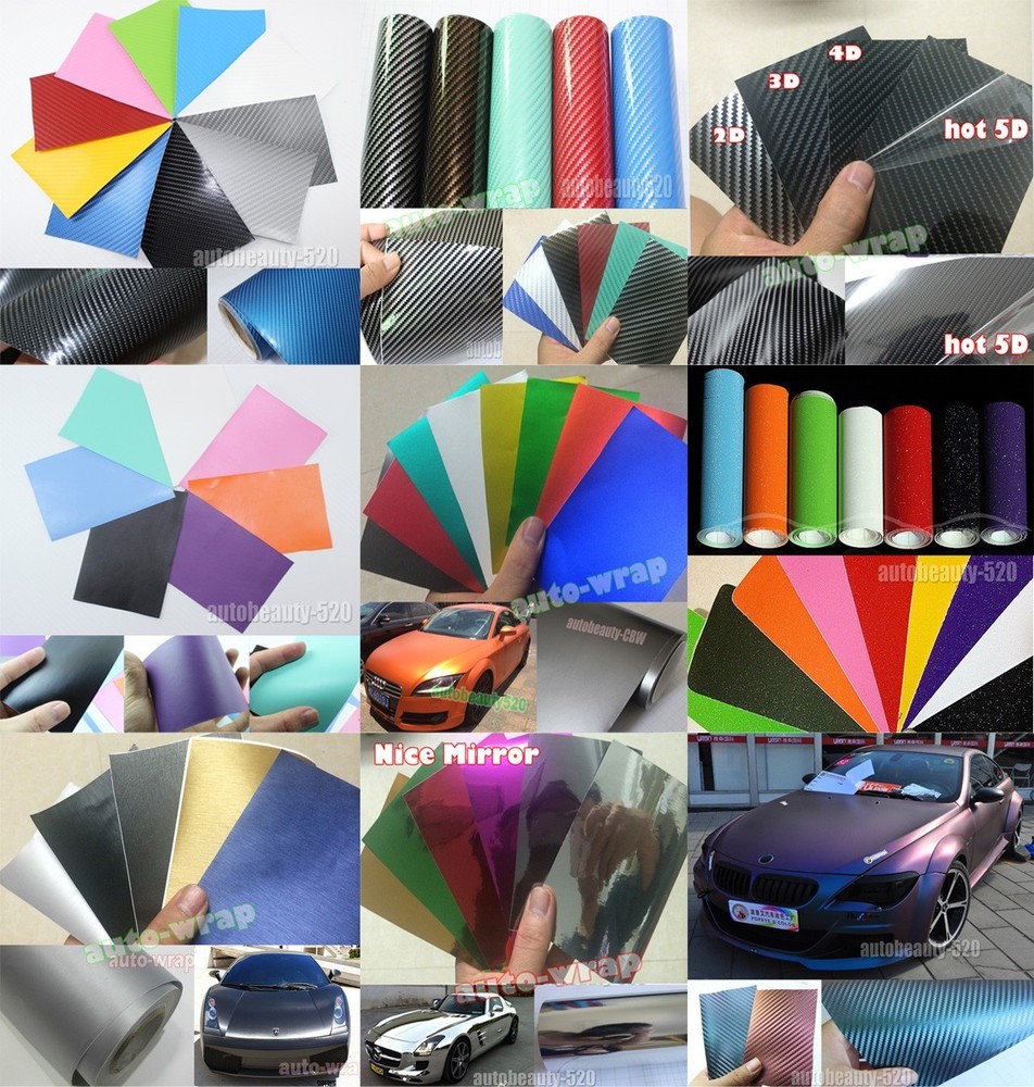 Test Sample – 2D 3D 4D 5D Carbon Fiber Chrome Mirror Matte Vinyl Wrap Sticker AC
