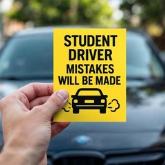 StickerJet Student Driver Mistakes Will Be Made 3×4 Inchs Stickers – Set of 2