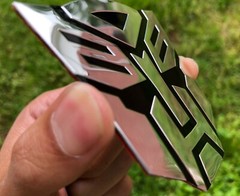 (2 PACK) ALUMINUM Transformers Autobots Optimus Prime Car Sticker Decal Emblem