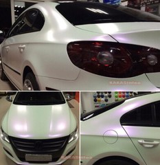 Whole Car Wrap Matte White to Purple Pearl Chameleon Vinyl Sticker 50FT x 5FT US