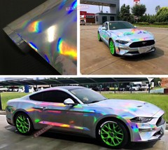 Silver Flexible Glossy Laser Chrome Chameleon Mirror Car Vinyl Wrap Sticker US