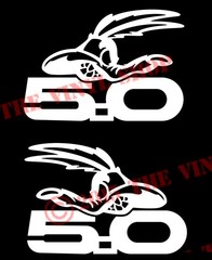 ACME RACING Angry Wyle E Coyote 5.0 Mustang NHRA, Rat Rod decal sticker set