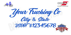 Custom Vinyl Truck Door Decals Set 2 USDOT Company Name City State