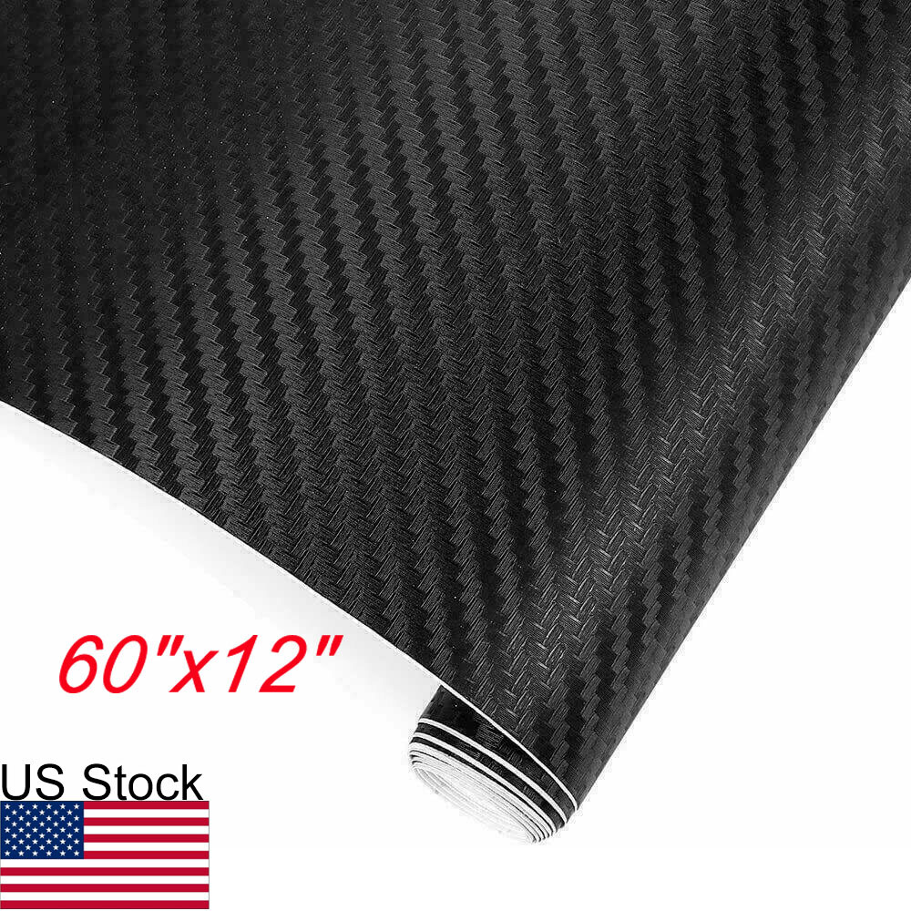 60″x12″ Waterproof Texture Carbon Fiber Look Vinyl Wrap Sheet Roll Film Sticker