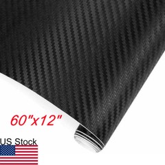 60″x12″ Waterproof Texture Carbon Fiber Look Vinyl Wrap Sheet Roll Film Sticker