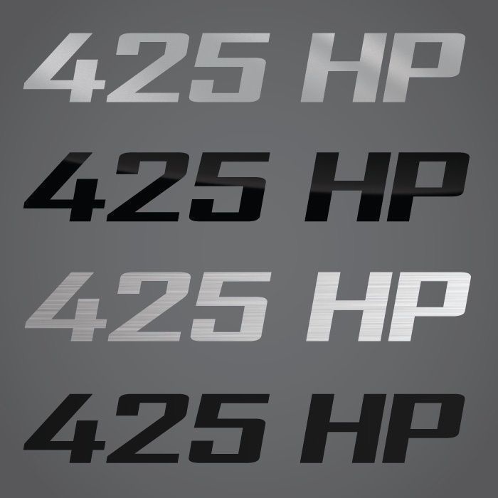 425 HP Decal Graphic Fits Dodge Challenger, Chevrolet Corvette, Chevy Camaro