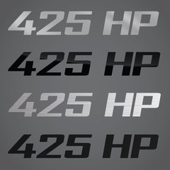 425 HP Decal Graphic Fits Dodge Challenger, Chevrolet Corvette, Chevy Camaro
