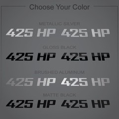 425 HP Decal Graphic Fits Dodge Challenger, Chevrolet Corvette, Chevy Camaro