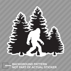 Bigfoot Trees Forest Sticker color sasquatch missing link big foot outdoors