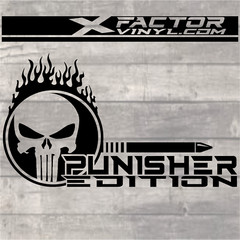 Flaming Skull Punishment Limited Edition Dicut Decal 2 Sizes FREE SHIPPING