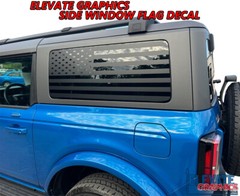 For Ford Bronco 2 Door Side Window Flag Stripes Vinyl Graphics Decals 2021-2024