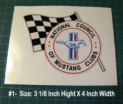 NATIONAL COUNCIL OF MUSTANG CLUBS VINYL DECAL STICKER- 4″ X 3″ LEFT & RIGHT SIDE
