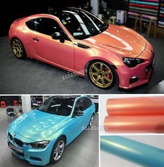Full Car Wrap / Pearl Rainbow Coral Chameleon Satin Chrome Vinyl PVC Sticker US