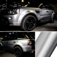 Full Car Wrap Brushed Metal Satin Chrome Vinyl Film Sticker Silver 50FT x 5FT US