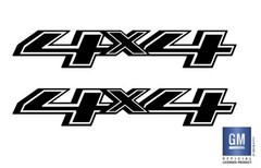 Chevy Silverado Matte Black 4X4 Bedside Decals 2014-2018 Set of 2 GM Licensed