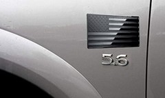 Stainless Steel Car Flag Emblem 5×3 Black UV Resistant Durable Weatherproof