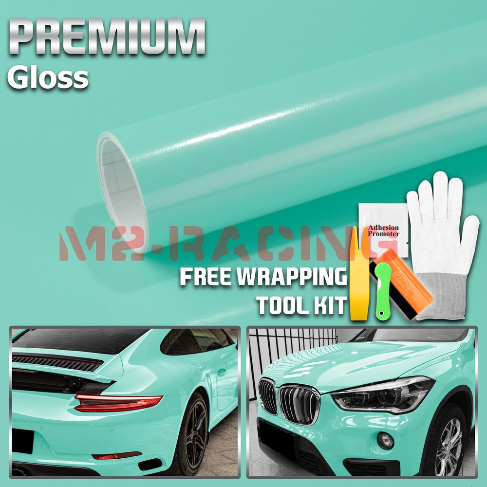 Gloss Teal Glossy Vinyl Car Wrap Sticker Decal Sheet DIY Bubble Free Air Release