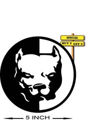 Pit Bull Dog Shadow Vinyl Decal Sticker 5″ P873