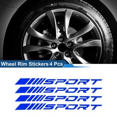 4 Pcs Square Wheel Rim Decal Stripe Reflective Wheel Decals Stickers Blue PET